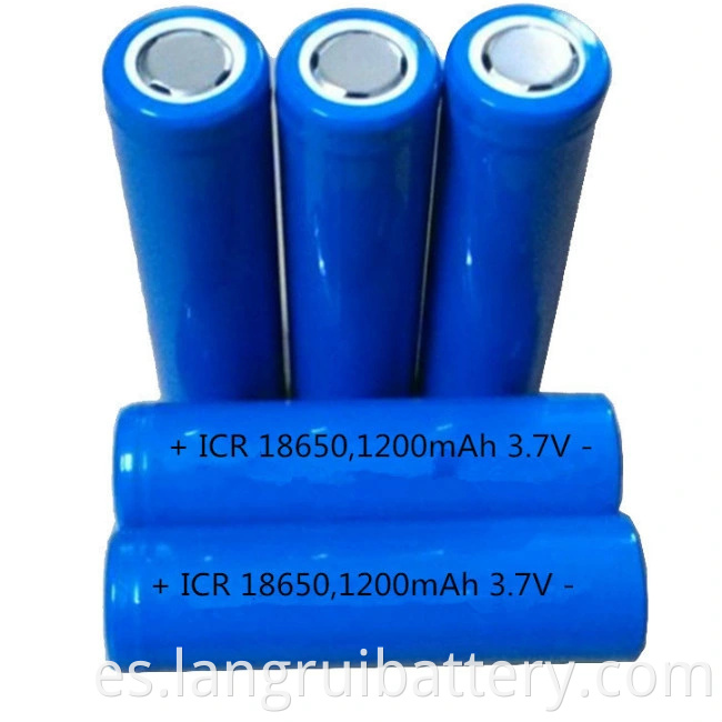 Batería de litio 18650 3.7V 1200 mAh Célula de batería de iones de litio